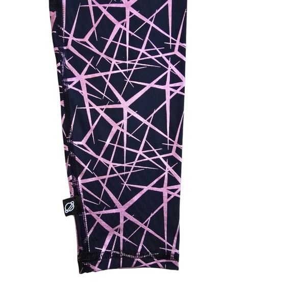 Terez Stars High-Rise Foil Leggings Navy/Light Pink Size Small Active - Picture 3 of 5